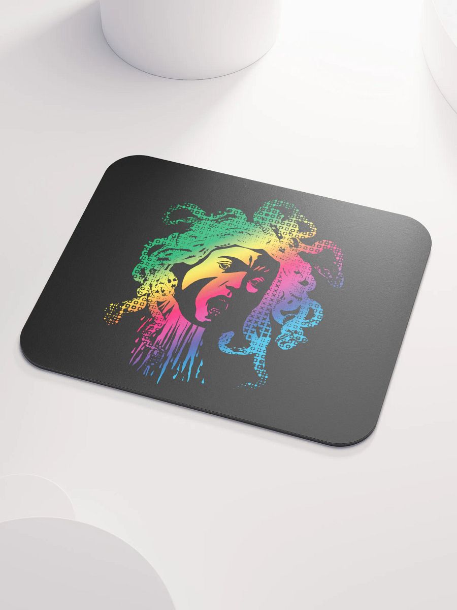 Rainbow Halftone Medusa on Dark - Mouse pad product image (3)