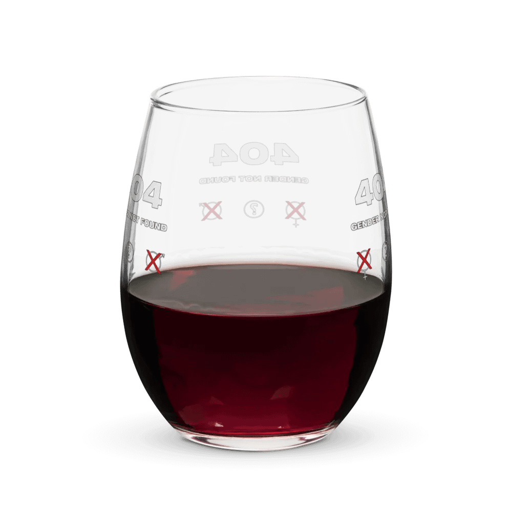 404 Gender not Found Wine Glass product image (6)