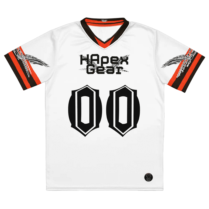 Dieter - White - Recycled Unisex Sports Jersey - Black HApex Gear Black Logo product image (2)
