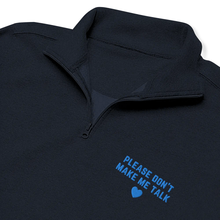 PLEASE DON'T MAKE ME TALK (aqua) embroidered quarter zip product image (11)