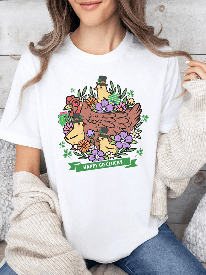 Happy Go Clucky St Patrick's Day Chicken Shirt product image (1)
