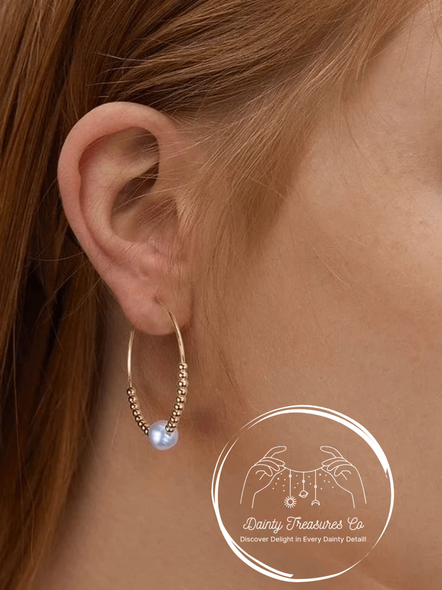 Harvest Moon - Freshwater Pearl Hoop Earrings product image (2)