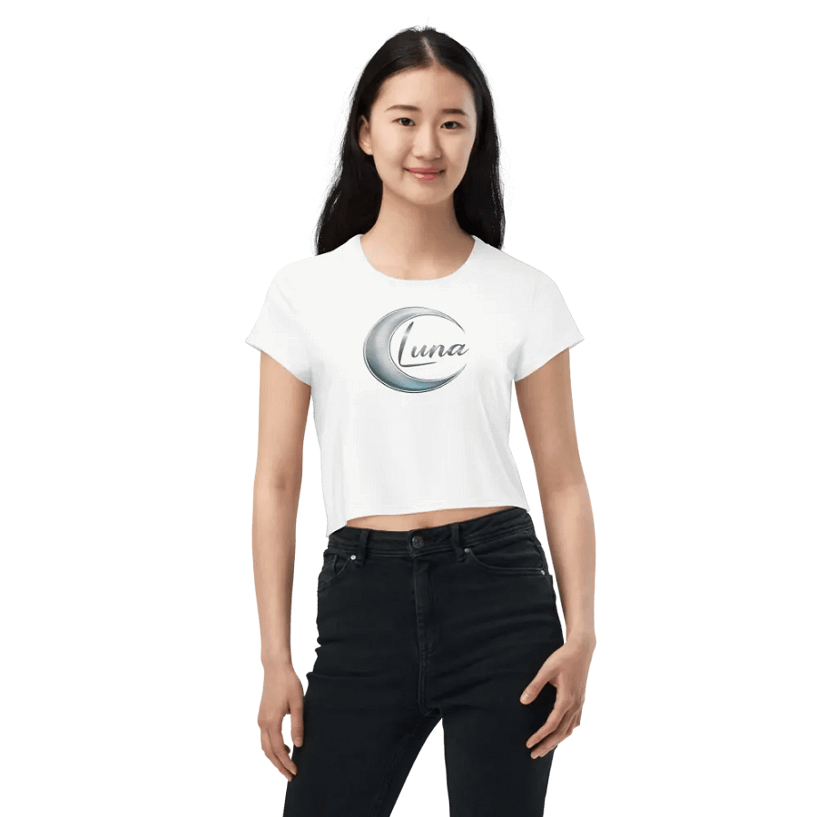 Luna Women's Crop Top - Stylish White Crescent Moon Design product image (7)