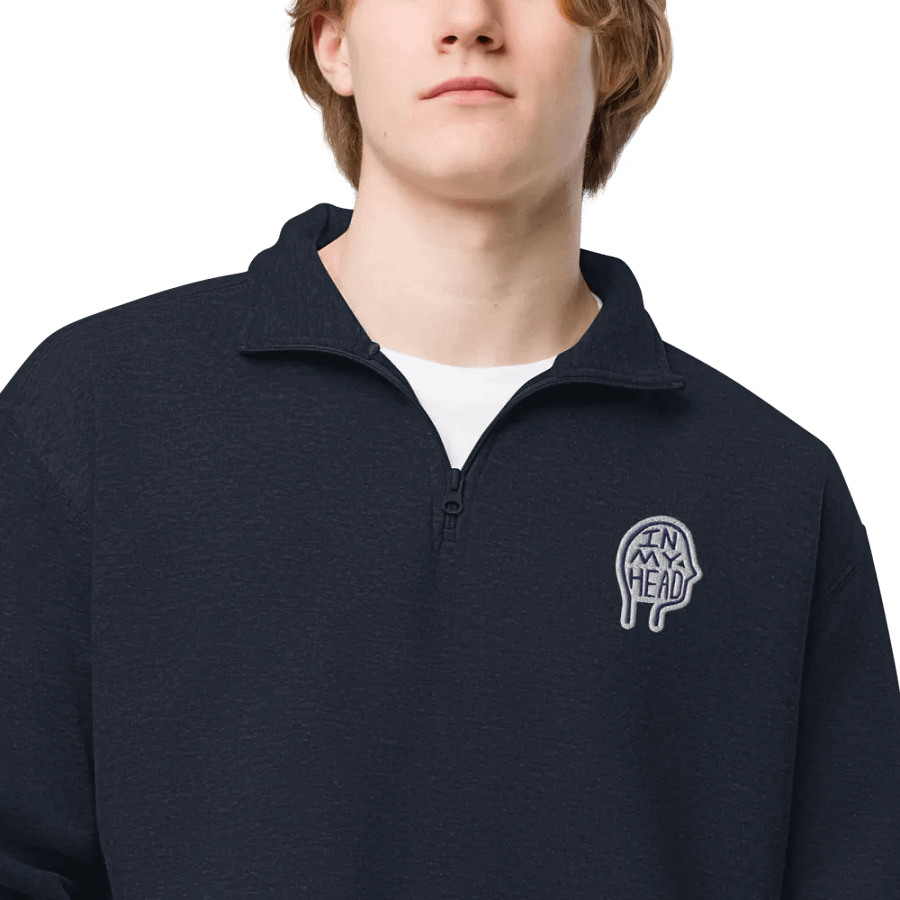 In My Head (navy bubble design) embroidered quarter zip product image (10)