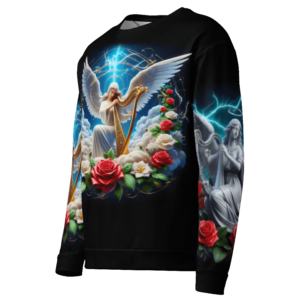 Angels making Music with a Harp - All-Over Unisex Sweatshirt #21 product image (4)