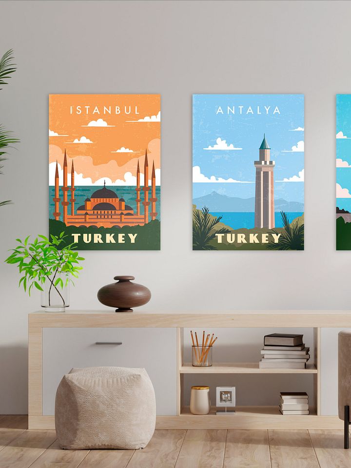 Antalya, Turkey — Retro travel minimalist poster, retro travel art, retro travel wall art, vector art product image (2)