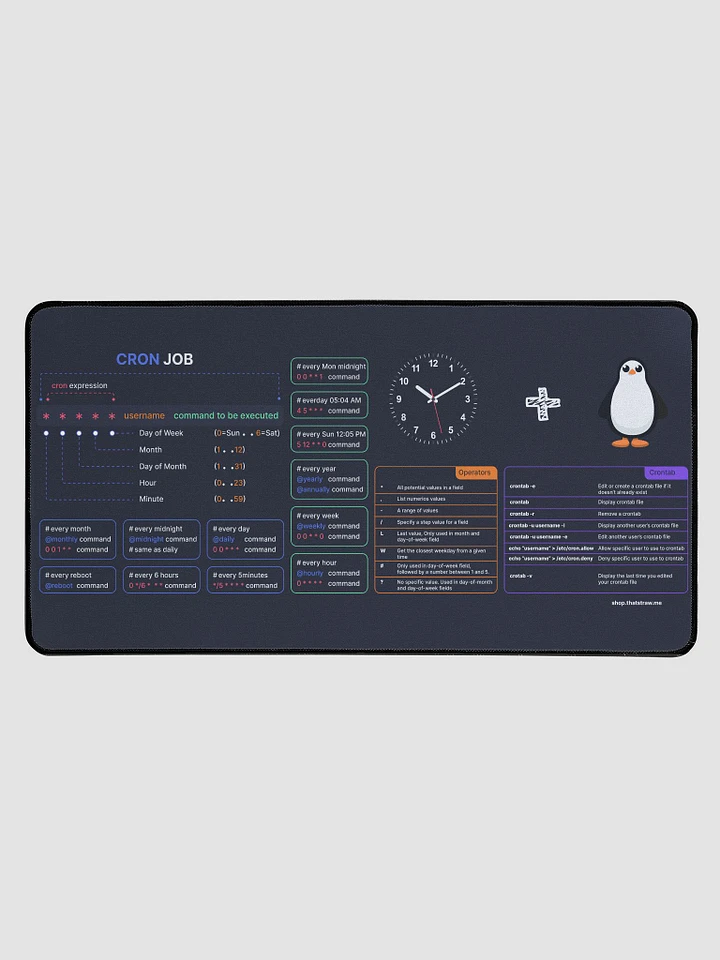 Large Linux cron jobs desk mat product image (1)