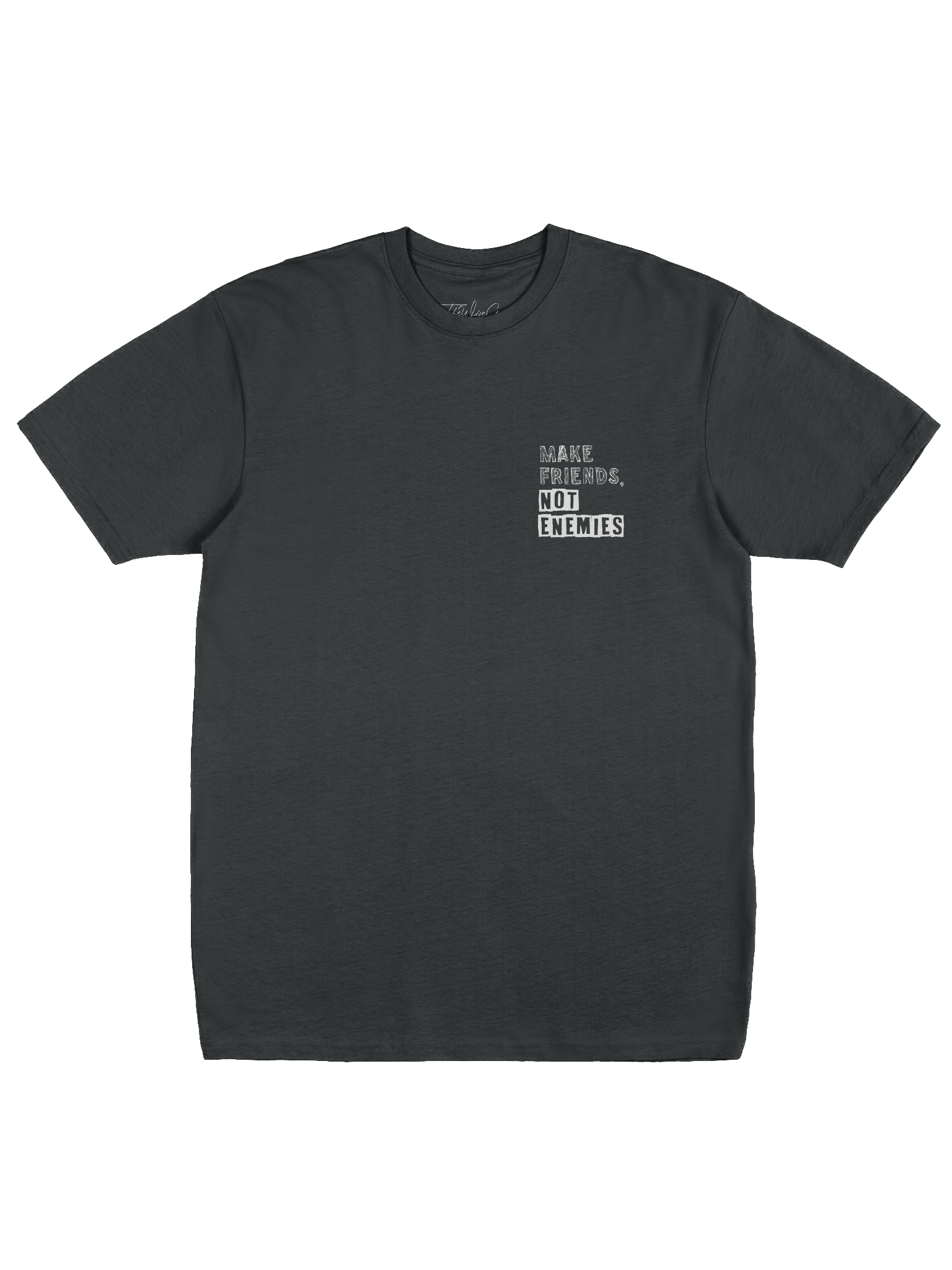 Make Friends Not Enemies Black Tee product image (3)