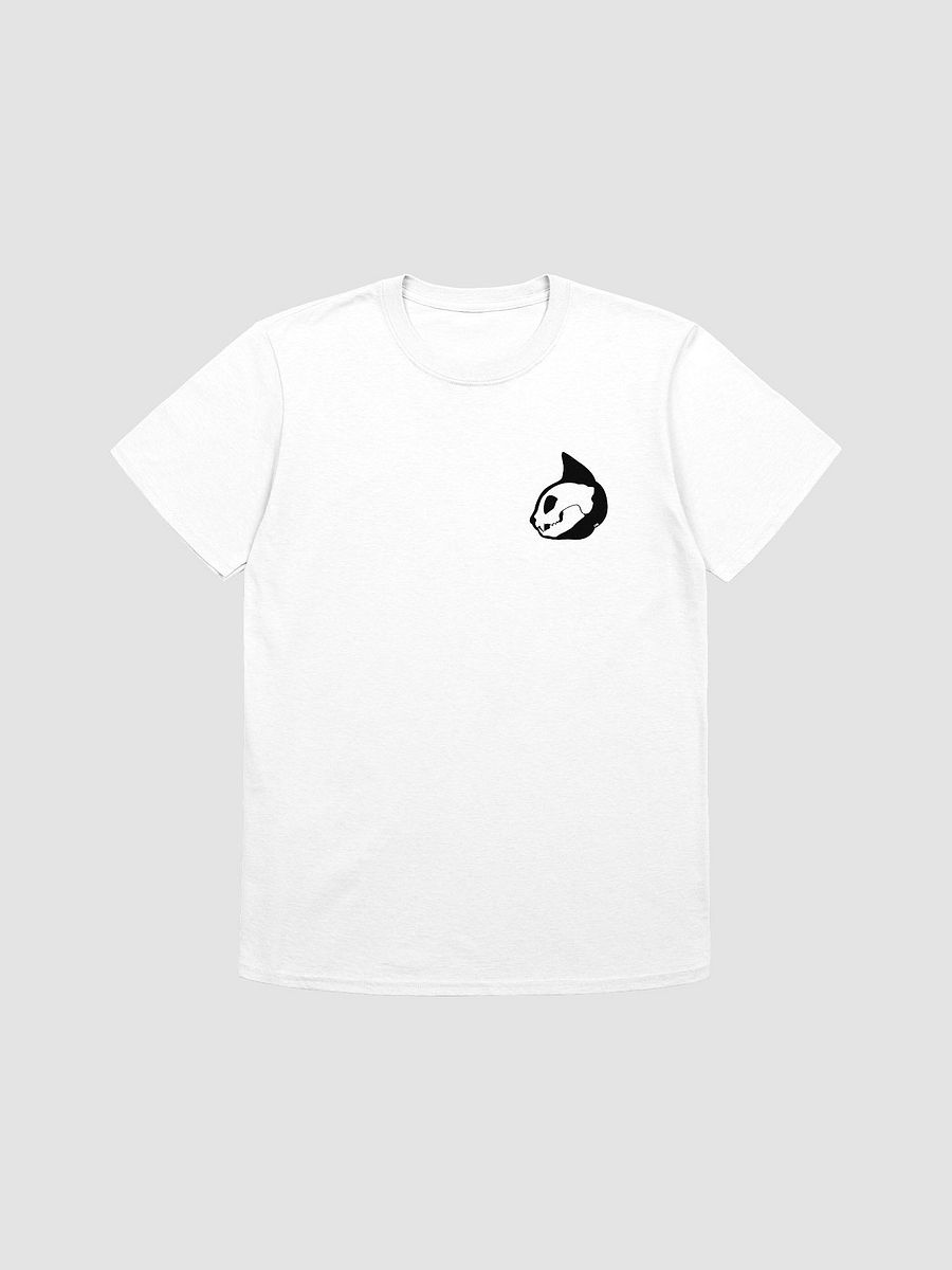 Cat Skull Profile Unisex Softstyle T-Shirt (Black on White) product image (3)