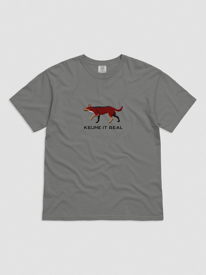 Kelpie It Real T-Shirt(Embroidered) of an Australian Kelpie(Brown & Tan) product image (4)