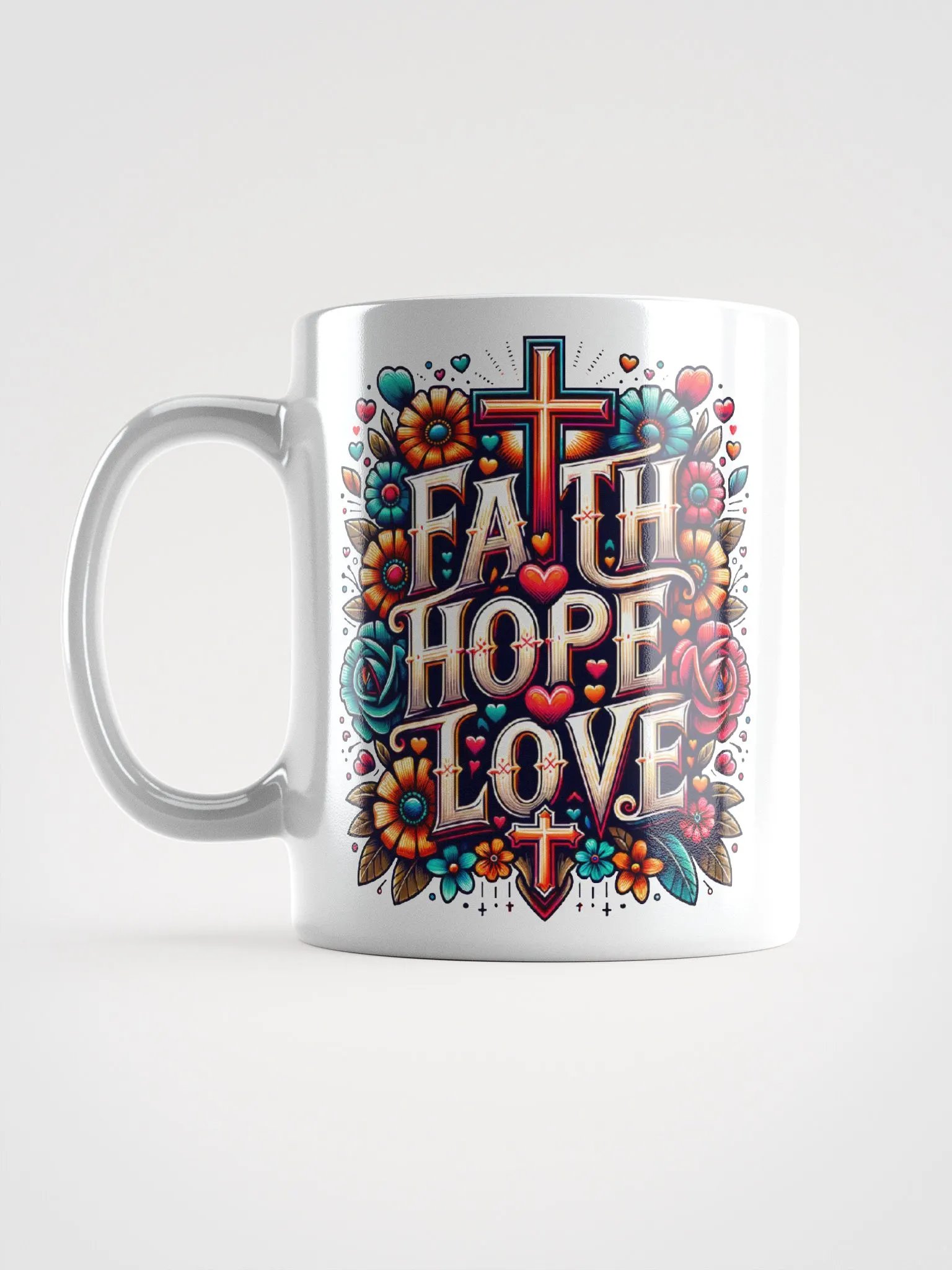 Inspirational 'Faith, Hope, Love Ceramic Mug product image (6)