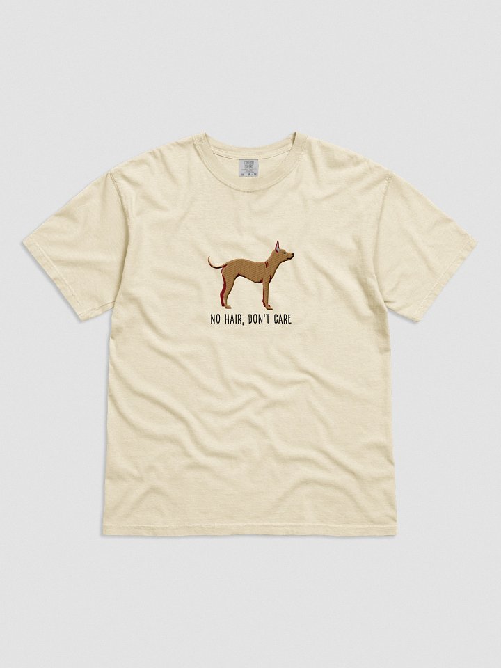 No Hair, Don't Care T-Shirt(Embroidered) of an American Hairless Terrier(Tan) product image (41)