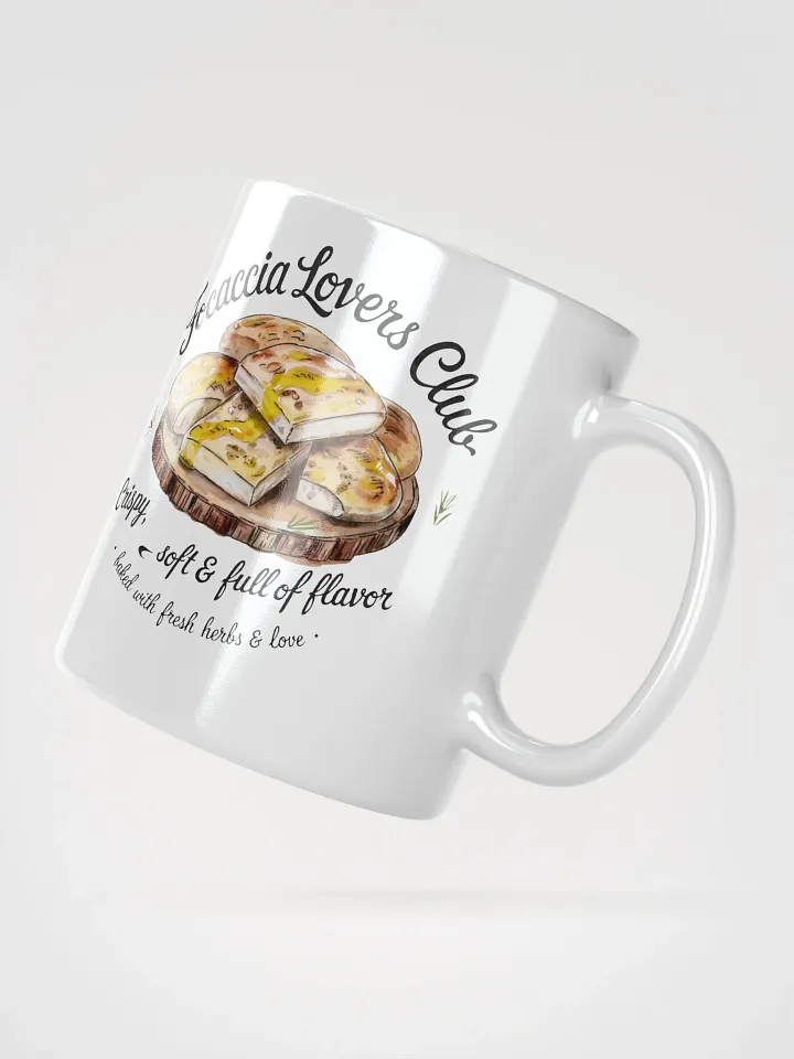 Focaccia Lovers Club White Glossy Mug product image (6)