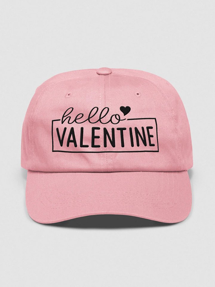 Hello Valentine Embroidered Cap (Black Text) product image (1)