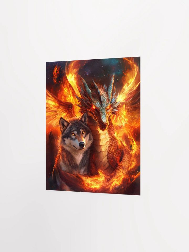 Fire dragon & wolf 01 - Poster product image (7)