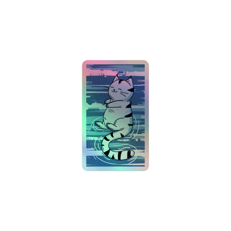 Purrfectly Quirky Cat Vibes – Kiss-Cut Holographic Sticker Sheet product image (1)