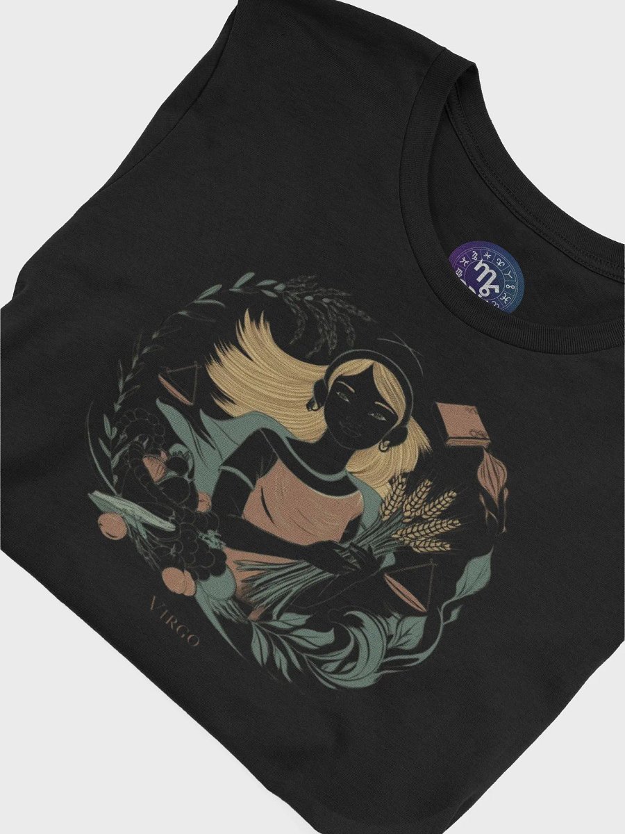 Virgo Zodiac Unisex Supersoft T-Shirt with Maiden & Wheat Design product image (7)