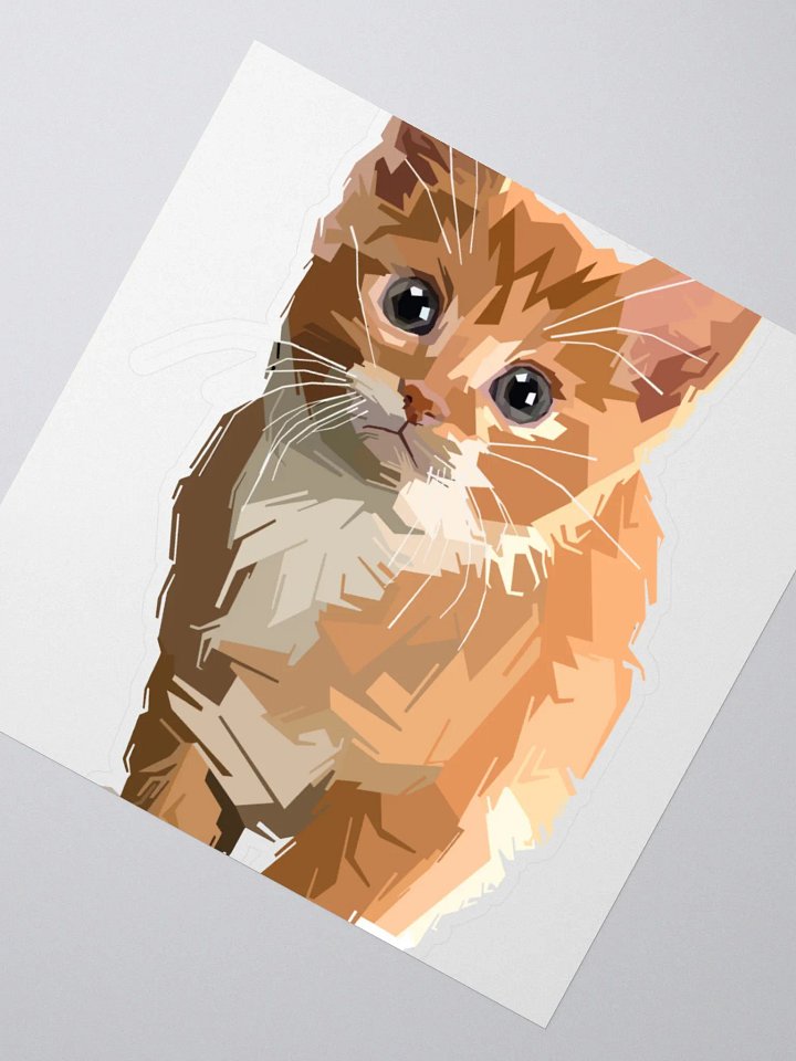 Geometric Orange Kitten Kiss Cut Stickers product image (2)