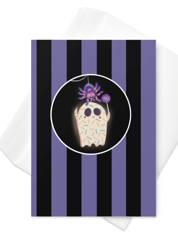 Little Ghost & Pet Spider - Greeting Card product image (1)