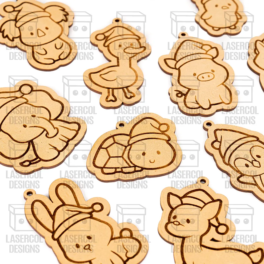 Cute Animals Christmas Ornaments - Laser Cut Files product image (10)