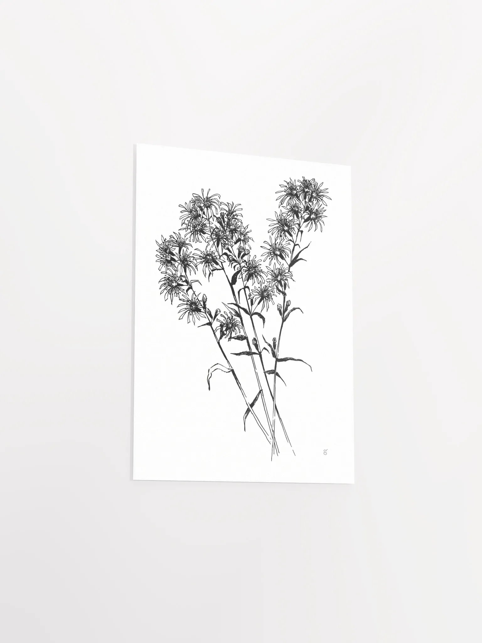 Monochrome Botanical Bliss Poster - Bouquet Flowers product image (3)