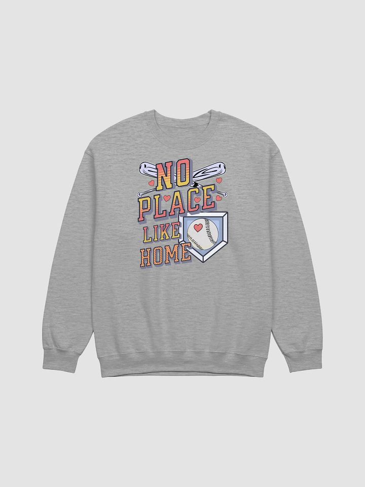 No Place Like Home Baseball Heartbeat Crewneck Sweatshirt product image (19)