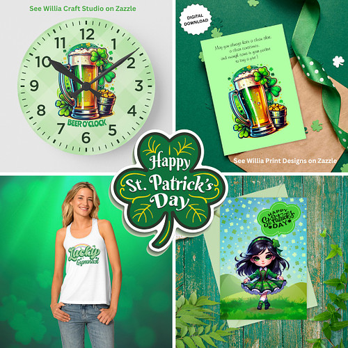 A few more products from our Zazzle stores (Willia Craft Studio and Willia Print Designs).
 #stpatricksday #stpatrick