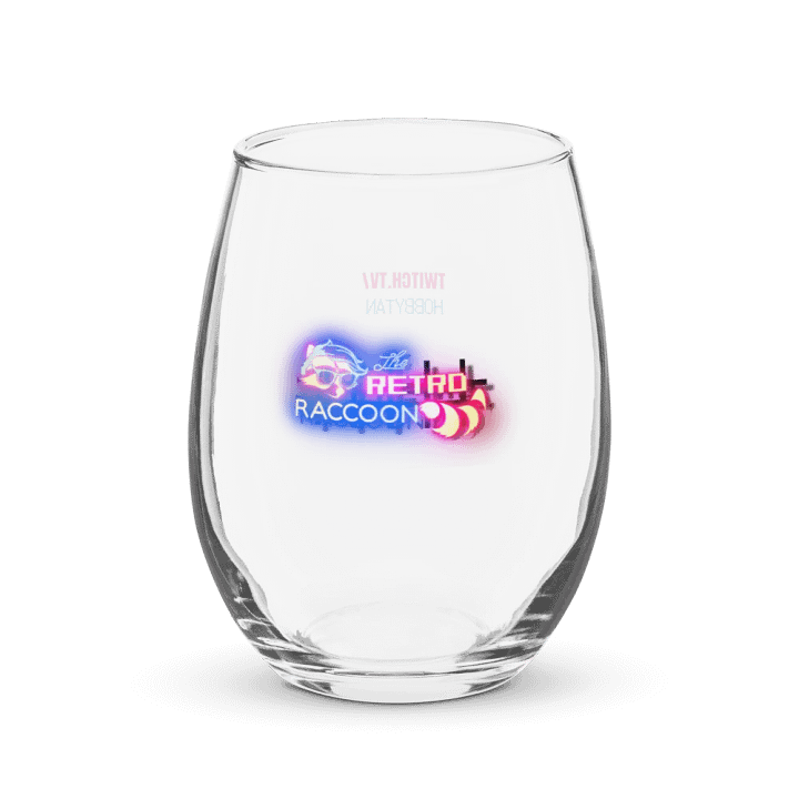 Retro Raccoon Stemless Wine Glass product image (1)