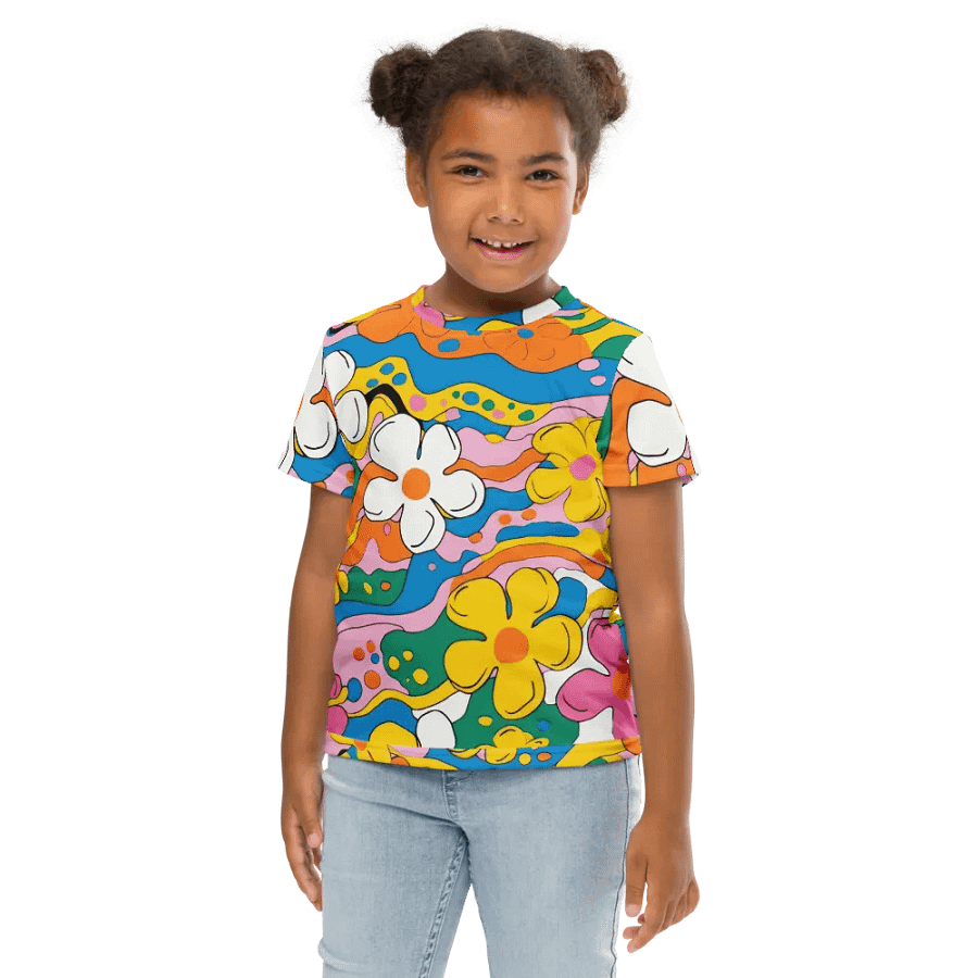 Retro Floral All-Over Print Kids T-Shirt product image (5)