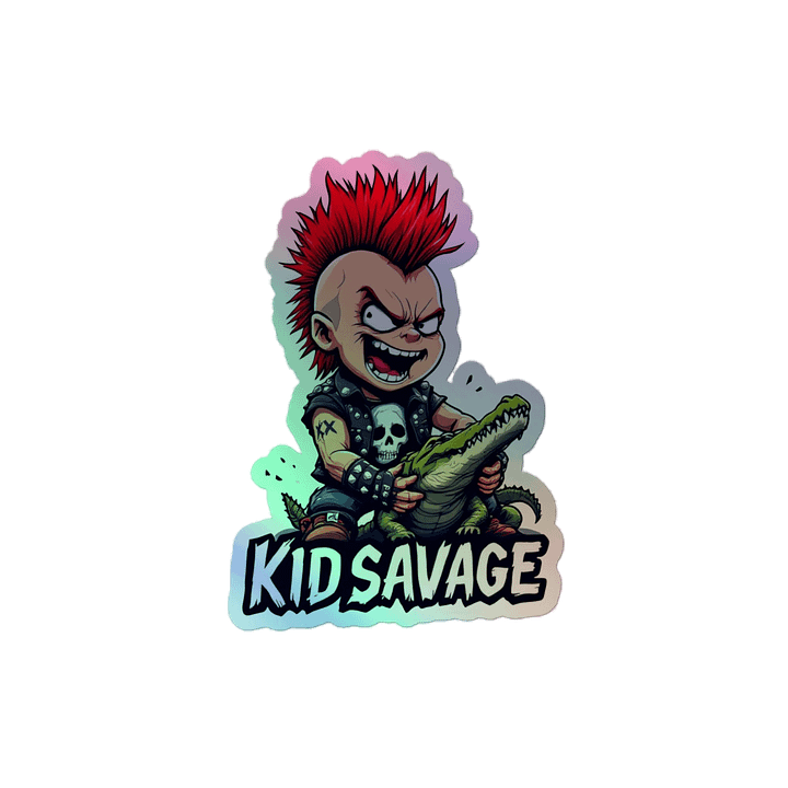 Kid Savage Gator Huntin Holographic Sticker product image (1)