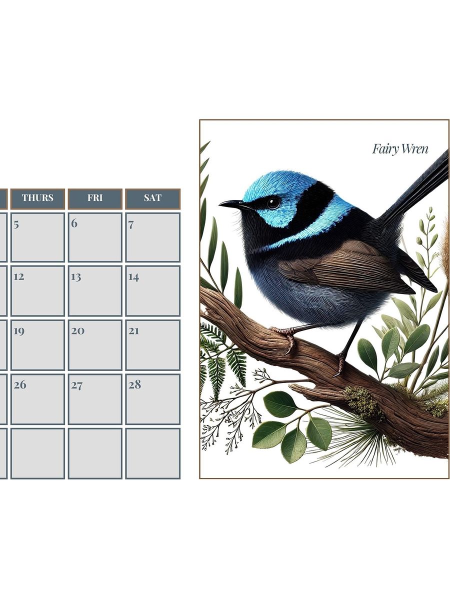 2025 Watercolor Birds Monthly Calendar – Elegant Bird Art for Nature Lovers product image (5)