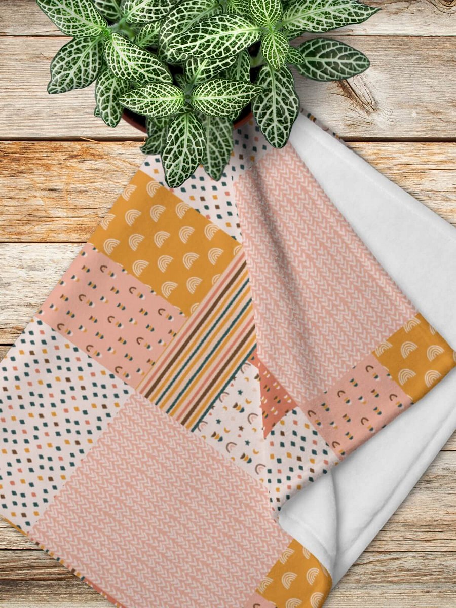 Bohemian Buttercup Rainbow Patchwork Throw Blanket product image (5)