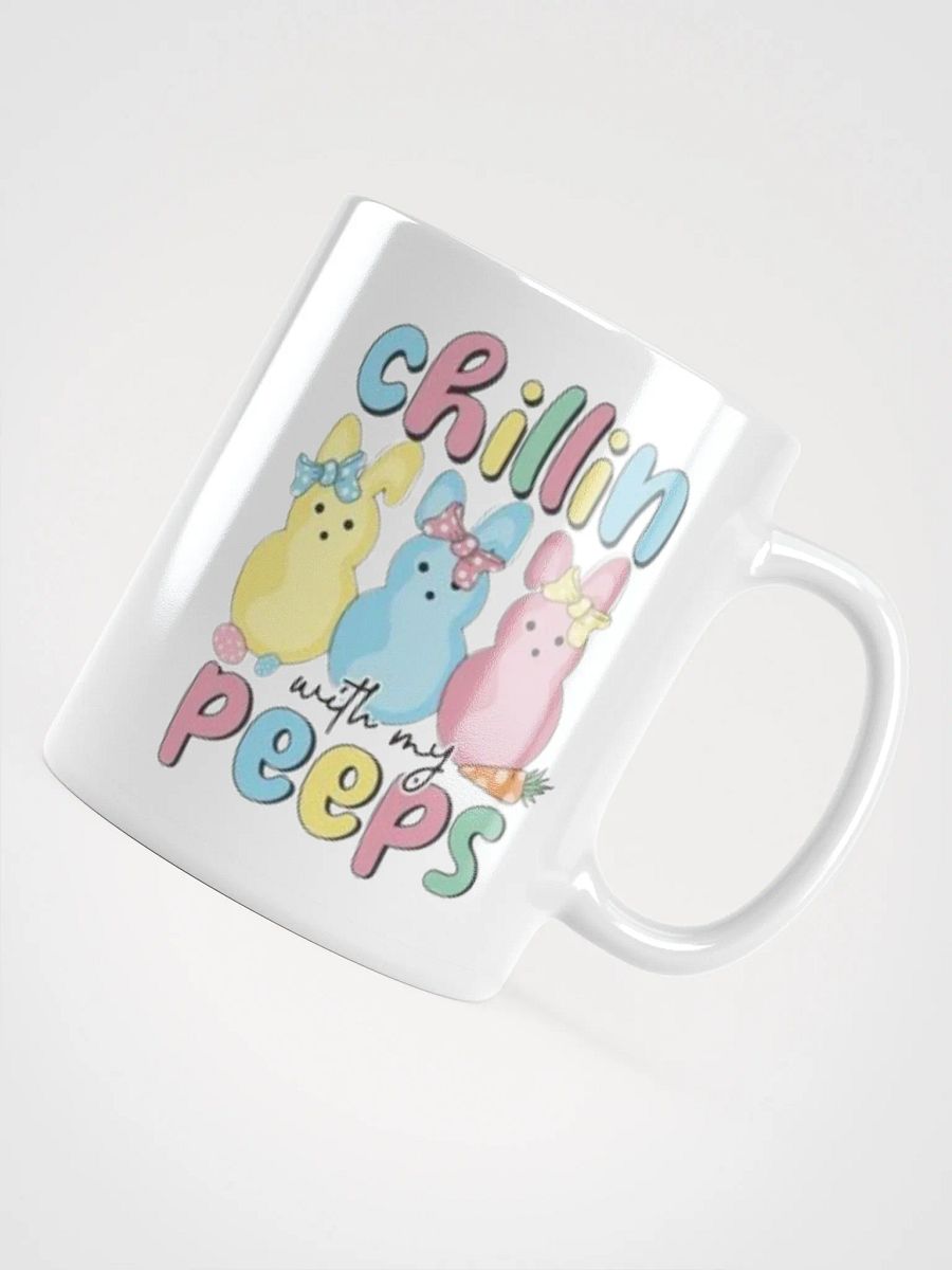 White Glossy Mug Cute Peeps product image (4)