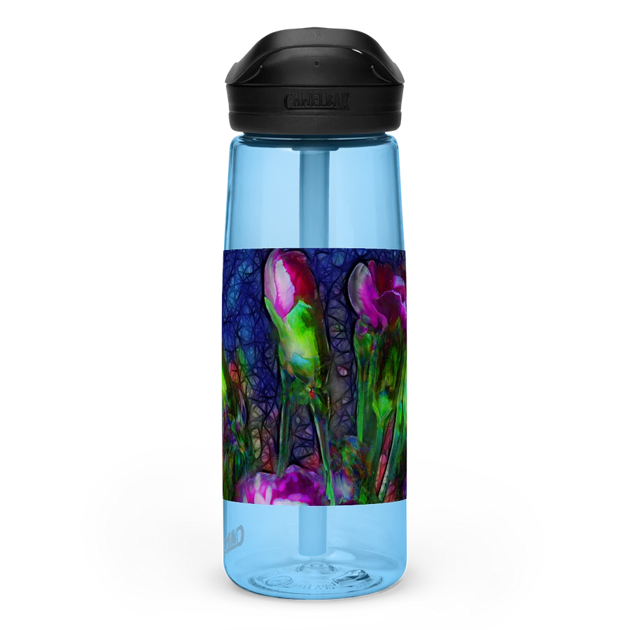 Abstract Pink Carnation Stems Sports Water Bottle product image (3)
