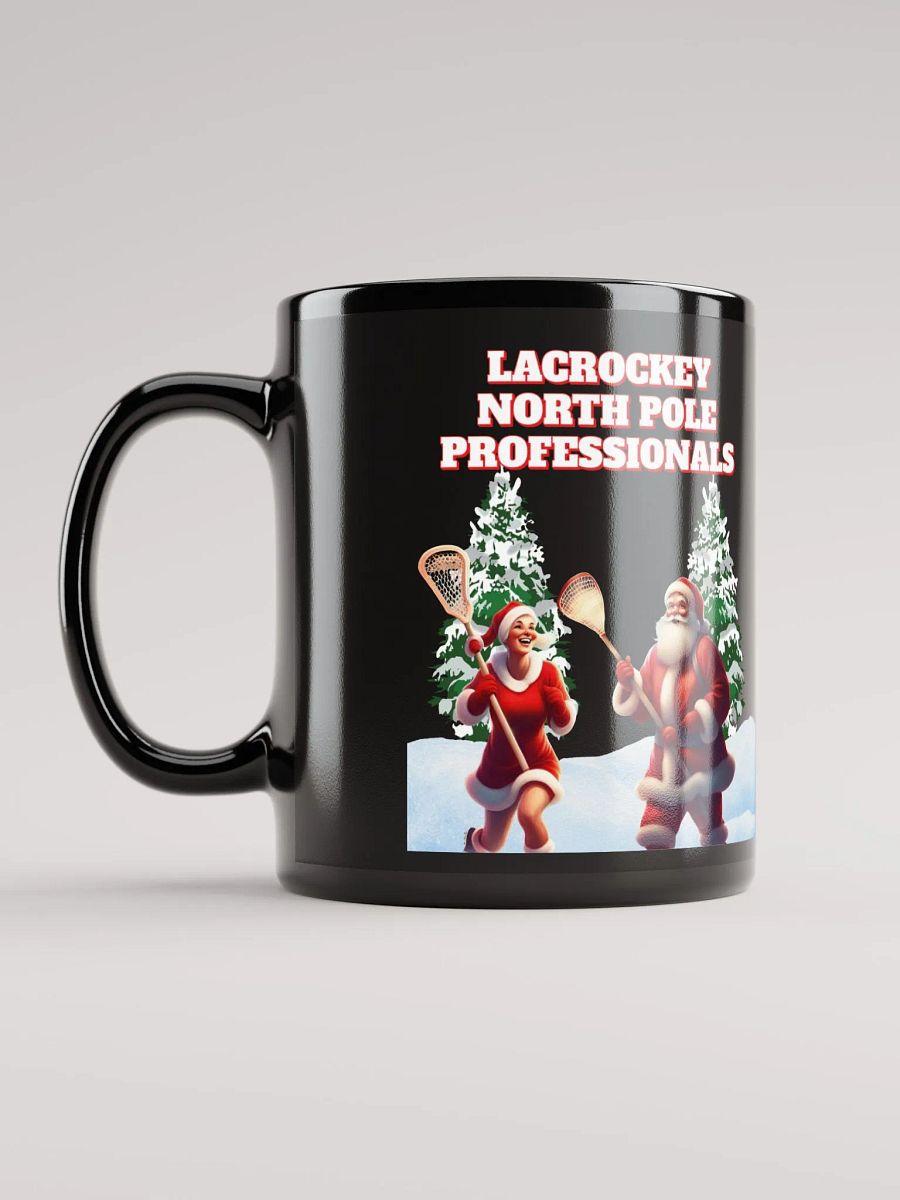 North Pole Lacrockey - Mr and Mrs Claus Black Mug product image (11)