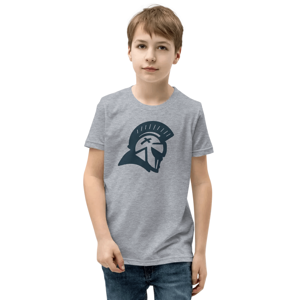 YOUTH - CRESTMONT WARRIOR T-SHIRT ON ATHLETIC GRAY product image (2)