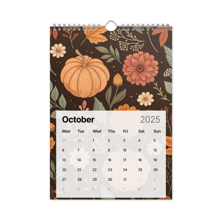 SEAMLESS FLORAL PATTERN WALL CALENDAR 2025 product image (12)