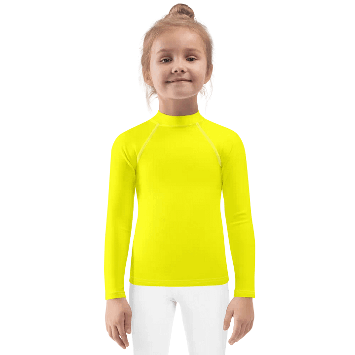 Kids Plain Color Yellow Rash Guard product image (1)