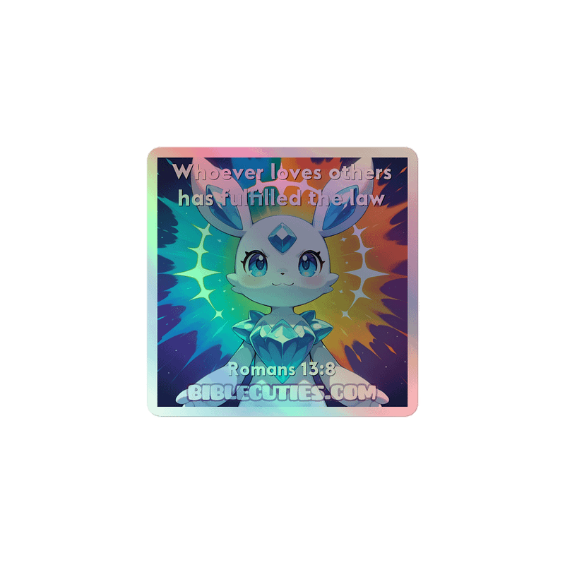 Bible Cuties Mark - Whoever loves others has fulfilled the law Holographic Sticker