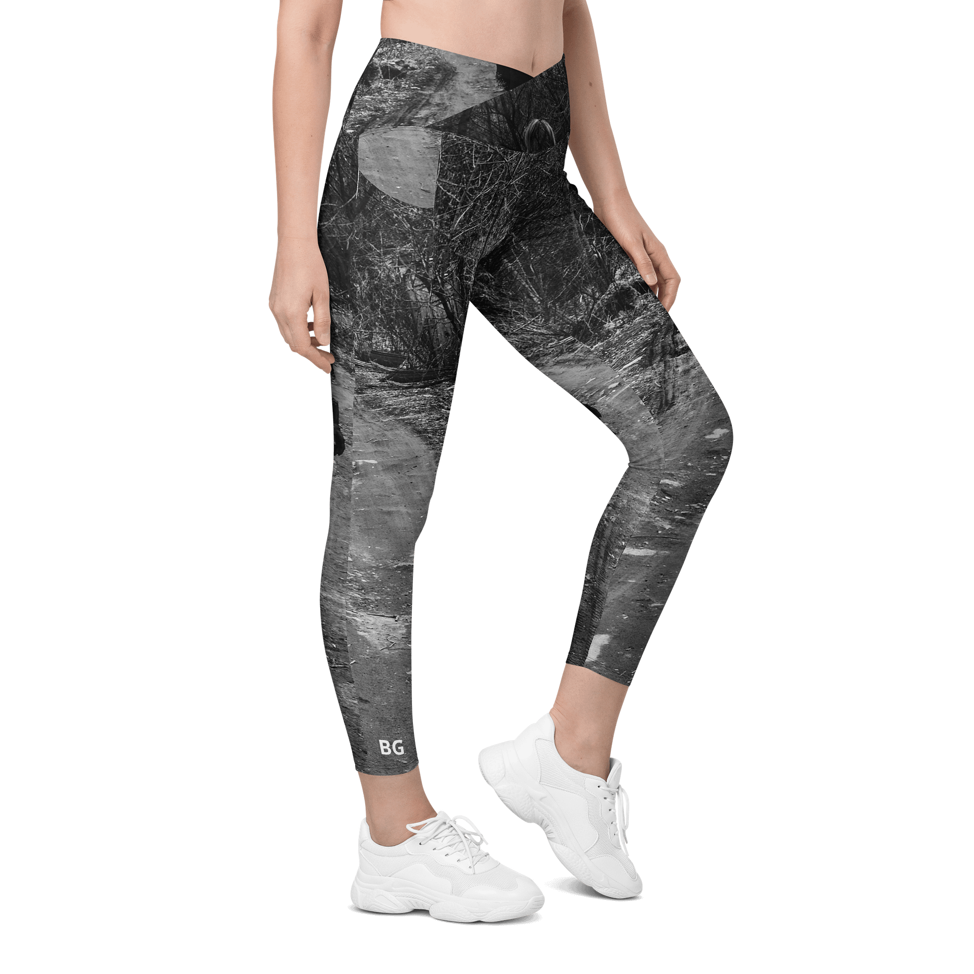 'Music For Horror Films' Sun-Protect Crossover Leggings with Pockets product image (5)