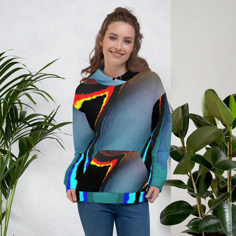 Darker Abstract Cool Swirl Unisex Pull On Hoodie product image (4)