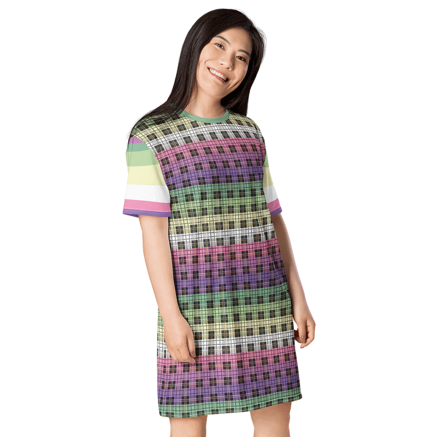 Genderfae Pride Plaid T-shirt Dress product image (4)
