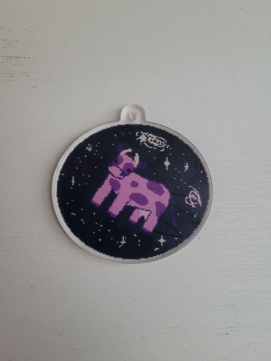 purple space cow keychain product image (1)