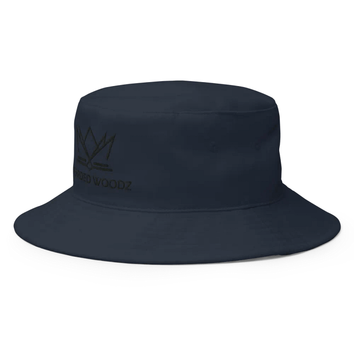 Bearded Woodz Navy Bucket Hat (Black Embroidery) product image (2)