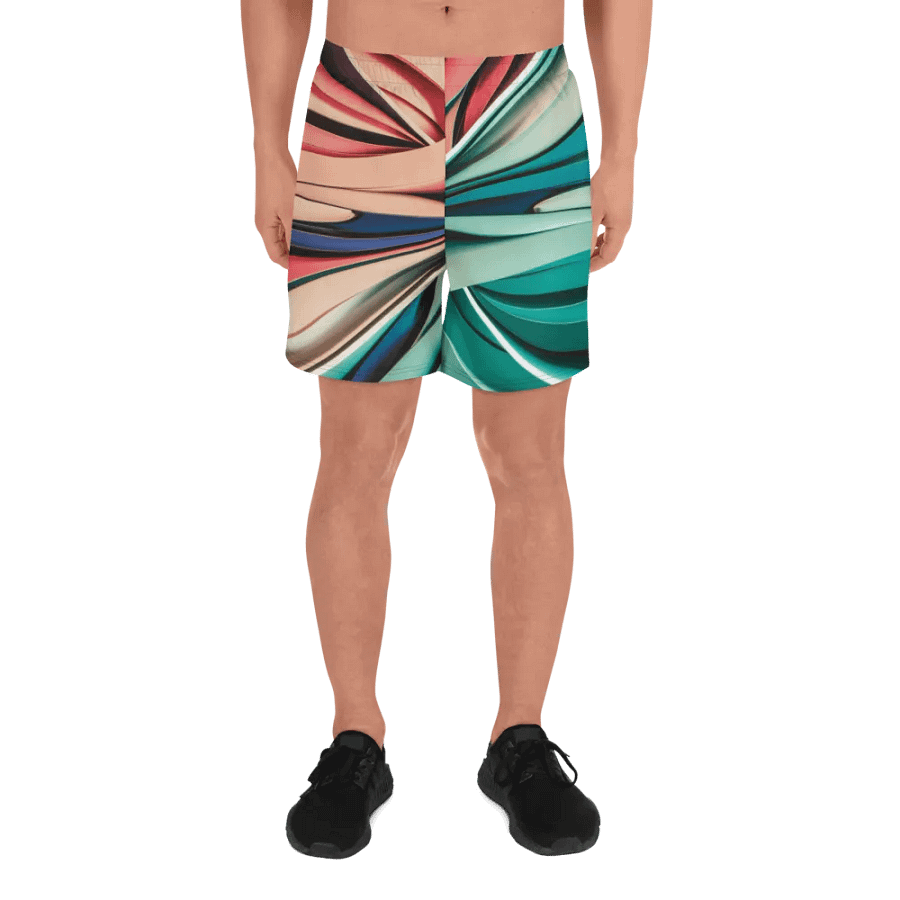 Abstract Geometric Athletic Long Shorts in Vibrant Colors (2XS-6XL) product image (7)