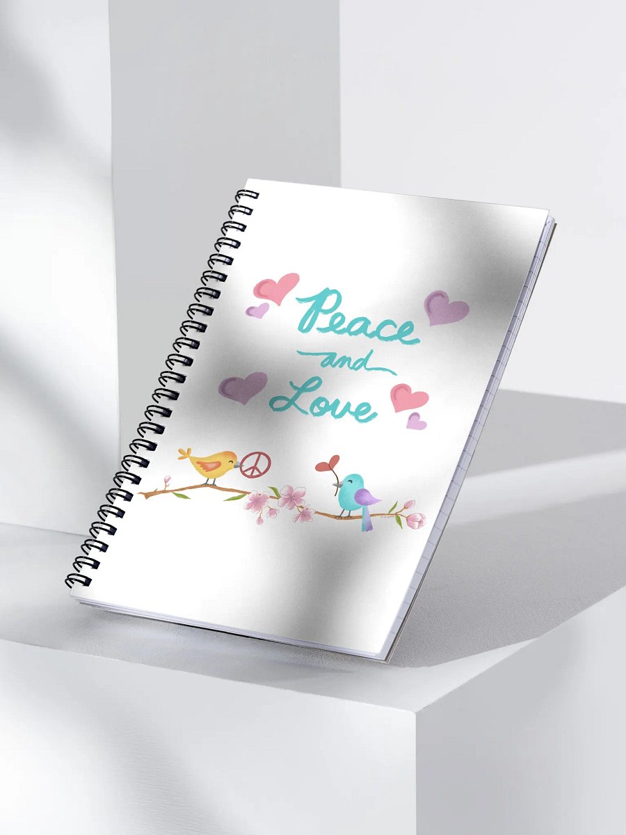 Peace and Love White Notebook product image (3)