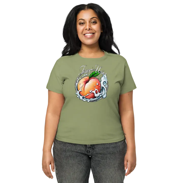 Free Use short T-shirt with peach and cream product image (16)