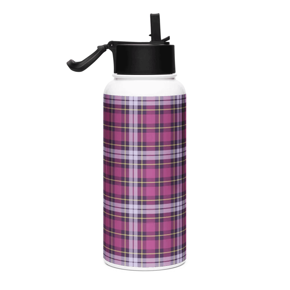 Bright Purple Plaid Water Bottle product image (1)