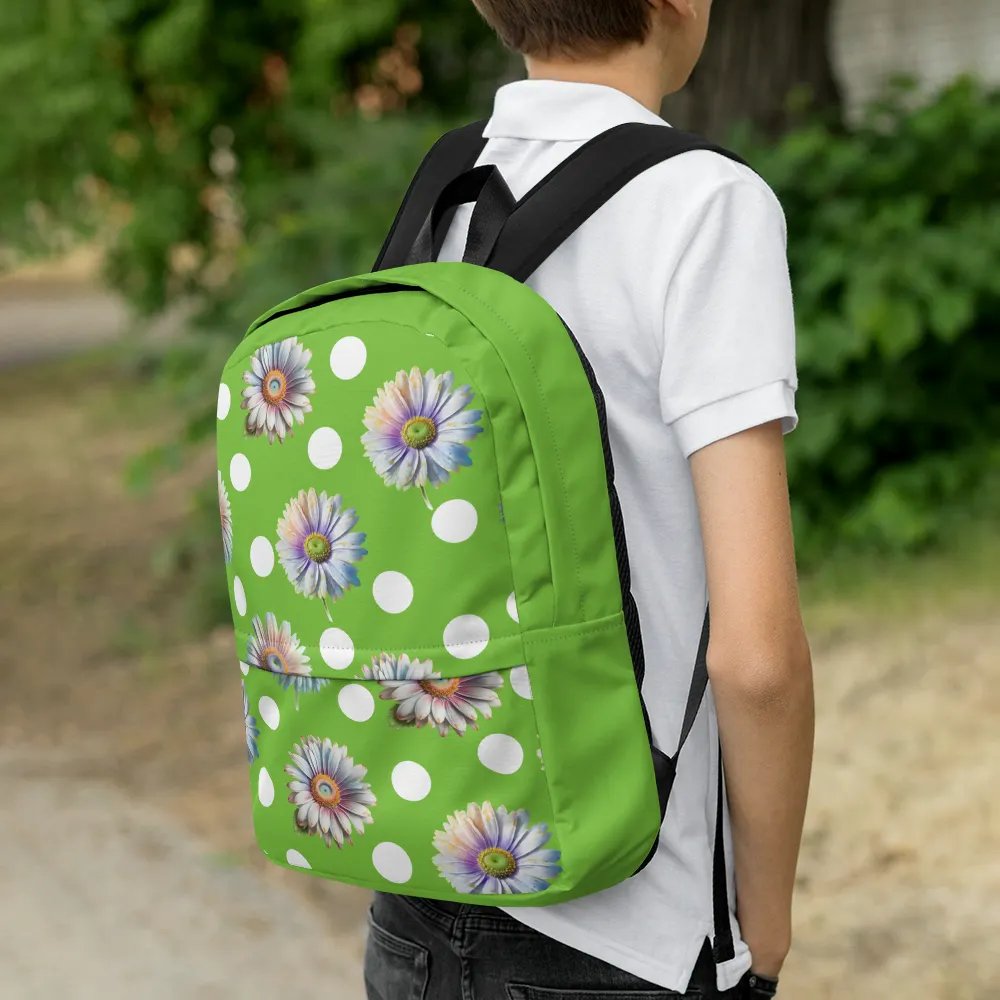 Lime Green Daisy & Dots Backpack product image (3)