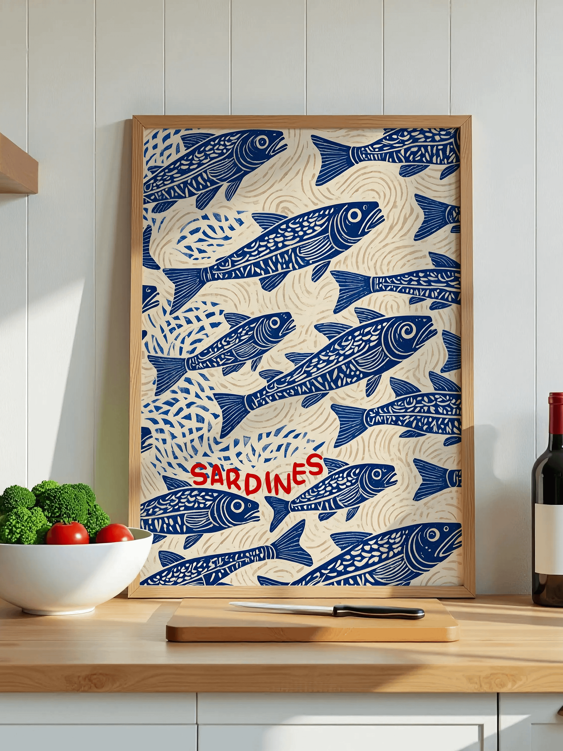 Sardines Print Sardine Tin Vintage Poster Retro Sardine Wall Art Fish Print product image (7)